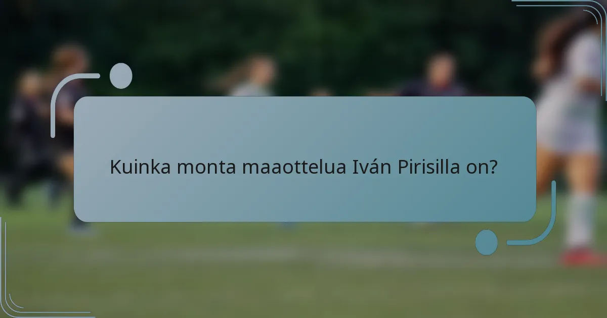 Kuinka monta maaottelua Iván Pirisilla on?
