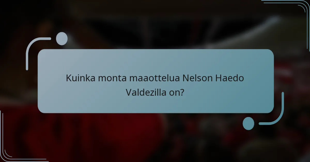 Kuinka monta maaottelua Nelson Haedo Valdezilla on?