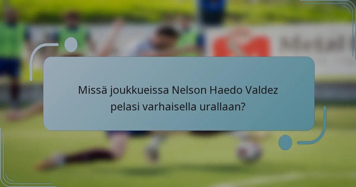 Missä joukkueissa Nelson Haedo Valdez pelasi varhaisella urallaan?