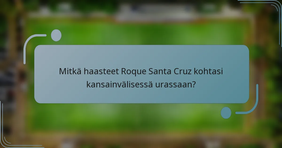Mitkä haasteet Roque Santa Cruz kohtasi kansainvälisessä urassaan?