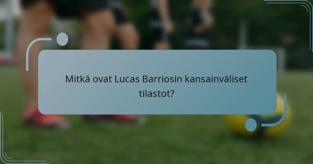 Mitkä ovat Lucas Barriosin kansainväliset tilastot?